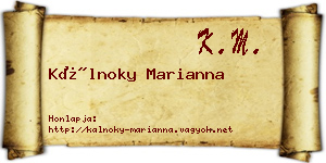 Kálnoky Marianna névjegykártya