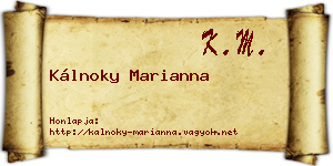 Kálnoky Marianna névjegykártya